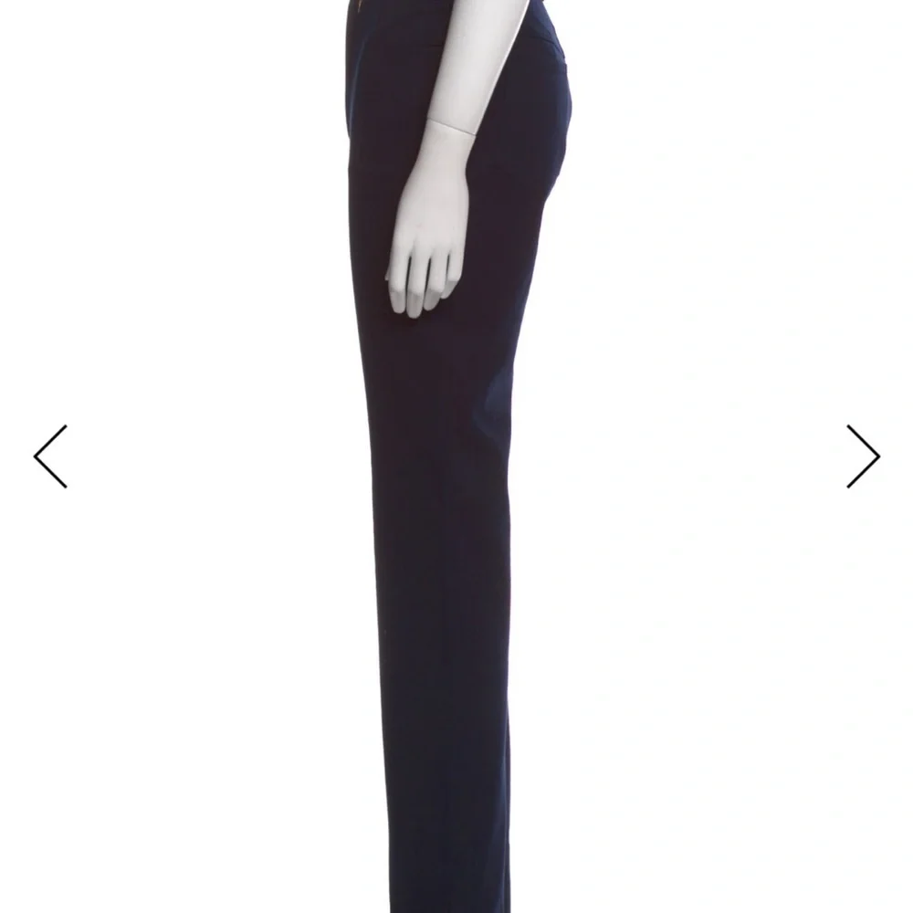 St John Sport Straight-Leg Black Dress Pants with Gold Accent - Picture 2 of 6